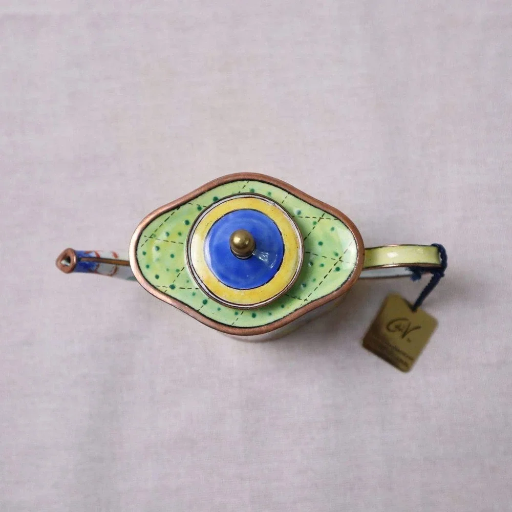 Charlotte di Vita Numbered Edition Miniature Teapot Hand Painted w/Box Certified - Picture 9 of 9